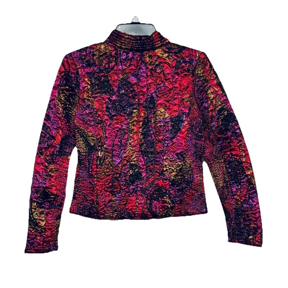 Ruby Rd Jacket Stretchy Quilted Textured Colorful Zip Front Women's Size PM - Picture 3 of 8